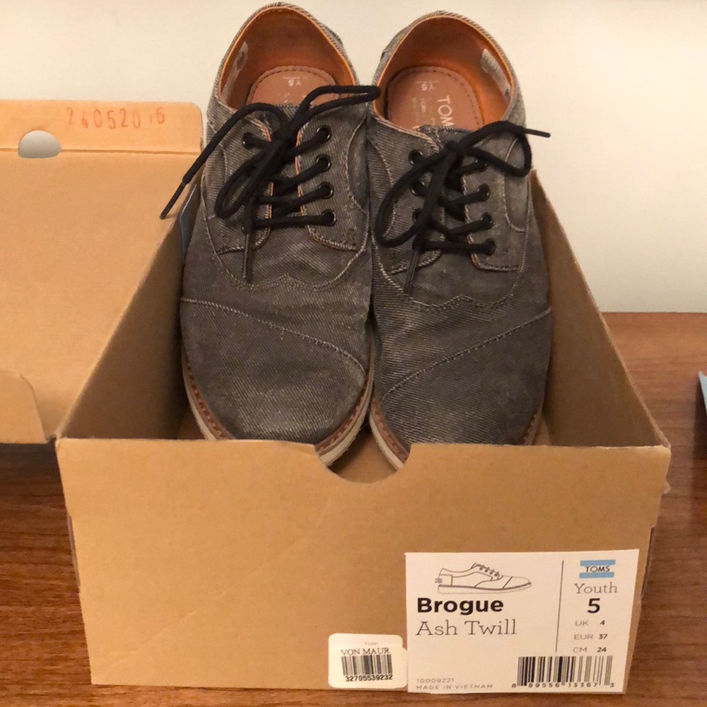 Toms youth Brogue Ash Twill shoes